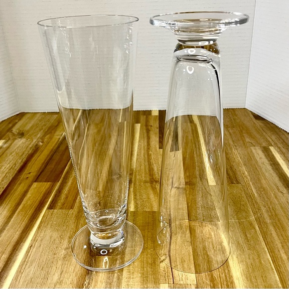 Oneida Pilsner Glass Angelina Pattern Blown Glass Germany Set of 2 - Picture 3 of 7